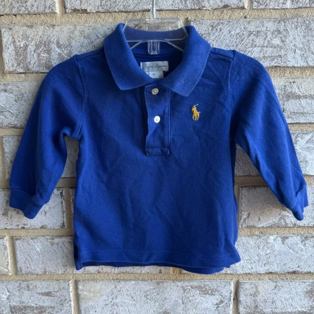 Ralph Lauren Long Sleeve Pullover Polo Baby Boy's Size 9m.